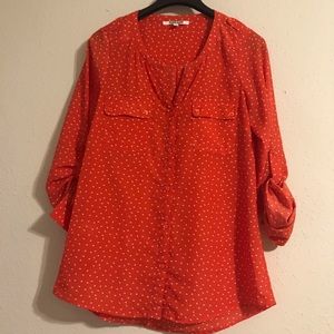 Daniel Rainn orange printed long sleeved blouse